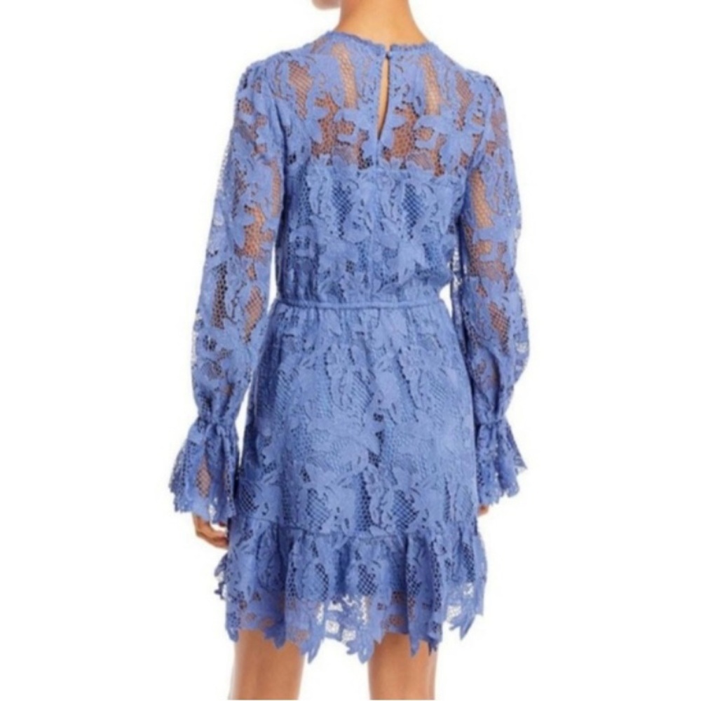 Aqua Long Sleeve Blue Lace Dress - Picture 2 of 5